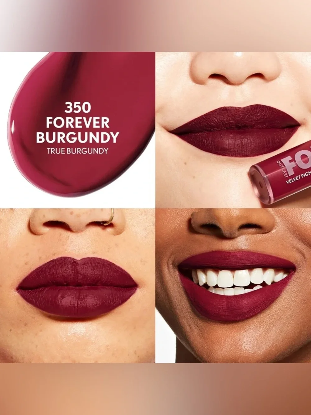 COVERGIRL Outlast Forever Velvet Pigment Matte Lipstick - Forever Burgundy, NEW